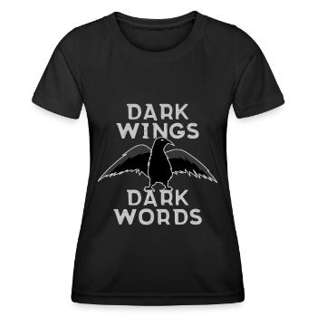 Dark Wings Dark Words - Women's Functional T-Shirt - black - Front - AI Model Female 172 light (172cm)