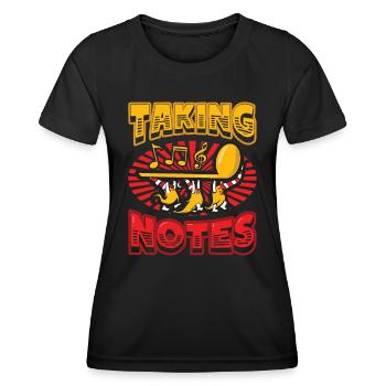 Notizen machen Wortspiele Lustiger Musiklehrer - Frauen Funktions-T-Shirt - Schwarz - Vorne - AI Model Female 172 light (172cm)