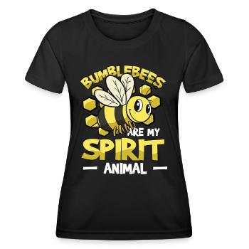 Les bourdons sont mon animal spirituel Bumblebee - T-shirt sport Femme - noir - Devant - AI Model Female 172 light (172cm)