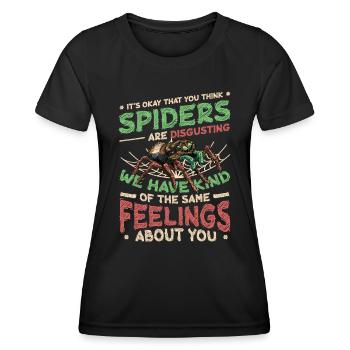 Les araignées ne sont pas dégoûtantes - Spider Lover - T-shirt sport Femme - noir - Devant - AI Model Female 172 light (172cm)