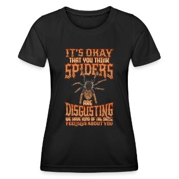 Les araignées ne sont pas dégoûtantes - Spider Lover - T-shirt sport Femme - noir - Devant - AI Model Female 172 light (172cm)