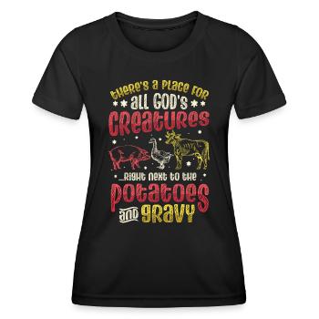 Créatures de Dieu - T-shirt sport Femme - noir - Devant - AI Model Female 172 light (172cm)