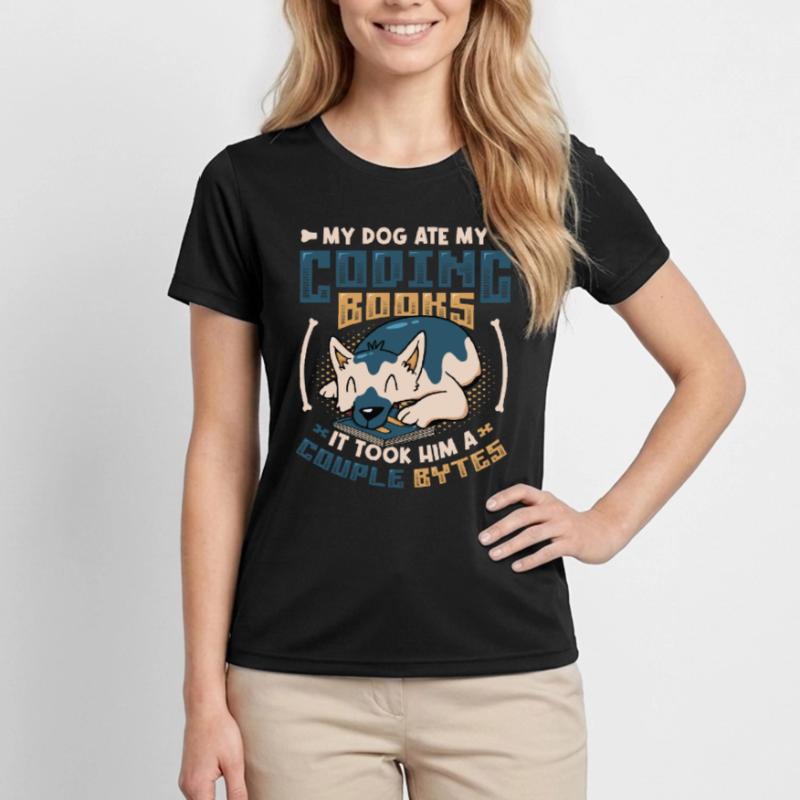 Dog Bytes Code Programmation de blagues informatiques T-shirt sport Femme