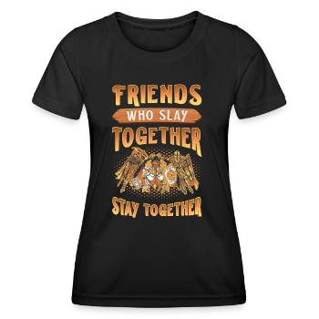 Amis, qui s’accrochent ensemble, restent ensemble Rpg - T-shirt sport Femme - noir - Devant - AI Model Female 172 light (172cm)