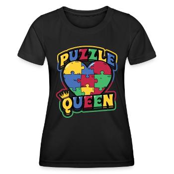 Puzzle Queen Puzzle Game - Women's Functional T-Shirt - black - Front - AI Model Female 172 light (172cm)
