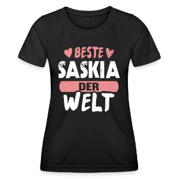 Beste Saskia der Welt - Frauen Funktions-T-Shirt - Schwarz - Vorne - AI Model Female 172 light (172cm)