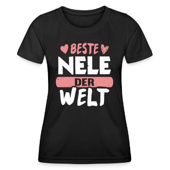 Beste Nele der Welt - Frauen Funktions-T-Shirt - Schwarz - Vorne - AI Model Female 172 light (172cm)