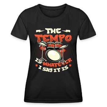 Le tempo est tout ce que je dis, c’est un groupe de rock - T-shirt sport Femme - noir - Devant - AI Model Female 172 light (172cm)