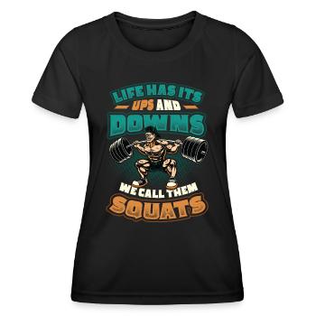 La vie a ses hauts et ses bas. - T-shirt sport Femme - noir - Devant - AI Model Female 172 light (172cm)