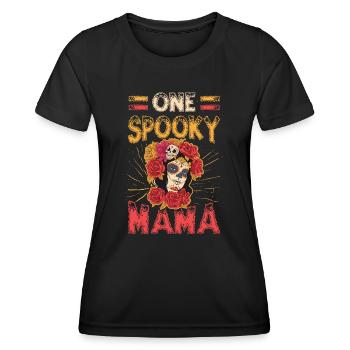 Eine Gespenstische Mama, Halloween Mama. - Frauen Funktions-T-Shirt - Schwarz - Vorne - AI Model Female 172 light (172cm)