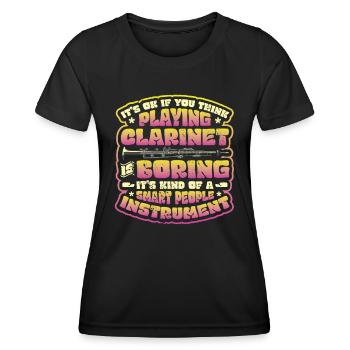 Clarinet Playing Clarinetist - Women's Functional T-Shirt - black - Front - AI Model Female 172 light (172cm)