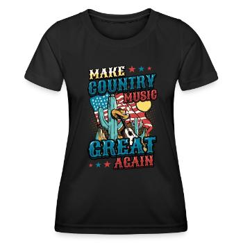 Macht Country-musik Wieder Großartig. - Frauen Funktions-T-Shirt - Schwarz - Vorne - AI Model Female 172 light (172cm)