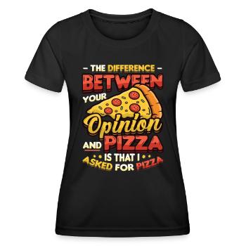 J’ai demandé une pizza. - T-shirt sport Femme - noir - Devant - AI Model Female 172 light (172cm)