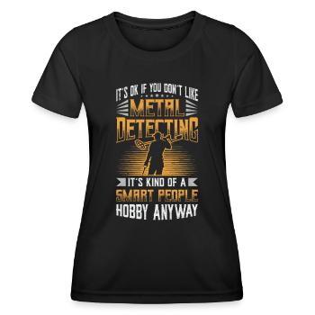 Metalldetektor, Hobby, Metalldetektion. - Frauen Funktions-T-Shirt - Schwarz - Vorne - AI Model Female 172 light (172cm)