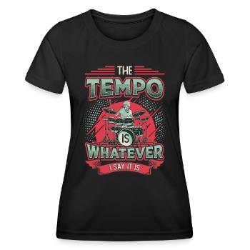 Das Tempo Ist, Was Immer Ich Sage, Es Ist Rockband - Frauen Funktions-T-Shirt - Schwarz - Vorne - AI Model Female 172 light (172cm)