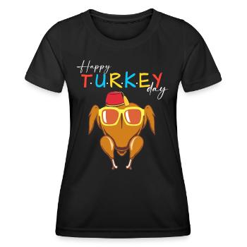 Thanksgiving For Friends Happy Turkey Day - Frauen Funktions-T-Shirt - Schwarz - Vorne - AI Model Female 172 light (172cm)