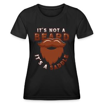 Es Ist Kein Bart, Es Ist Ein Sattel Bärtige Männer - Frauen Funktions-T-Shirt - Schwarz - Vorne - AI Model Female 172 light (172cm)