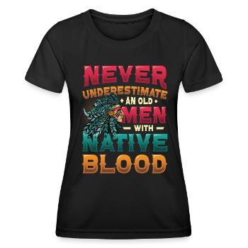 Des vieillards avec du sang indigène, des Indiens. - T-shirt sport Femme - noir - Devant - AI Model Female 172 light (172cm)