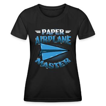 Papierflieger Master. - Frauen Funktions-T-Shirt - Schwarz - Vorne - AI Model Female 172 light (172cm)