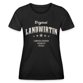 Landwirtin Limited Edition - Frauen Funktions-T-Shirt - Schwarz - Vorne - AI Model Female 172 light (172cm)