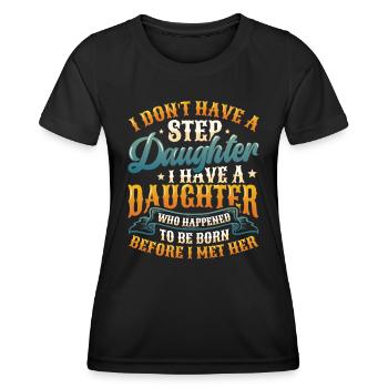 La fille est née par hasard. - T-shirt sport Femme - noir - Devant - AI Model Female 172 light (172cm)
