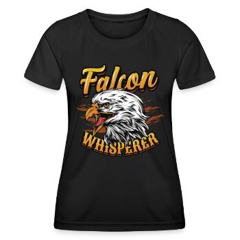 Falcon Whisperer-buzzard. - Women's Functional T-Shirt - black - Front - AI Model Female 172 light (172cm)