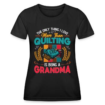 Sewing Quilter Grandma Quilting - Women's Functional T-Shirt - black - Front - AI Model Female 172 light (172cm)