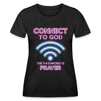 Verbunden Mit Gott, Passwort, Gebet. - Frauen Funktions-T-Shirt - Schwarz - Vorne - AI Model Female 172 light (172cm)
