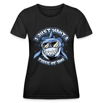 Je veux juste un morceau de toi, requin - T-shirt sport Femme - noir - Devant - AI Model Female 172 light (172cm)