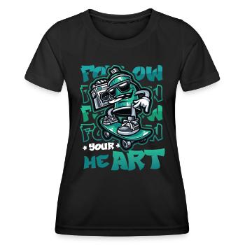 Follow Yout Heart Ghetto Graffiti Sprayer - Frauen Funktions-T-Shirt - Schwarz - Vorne - AI Model Female 172 light (172cm)