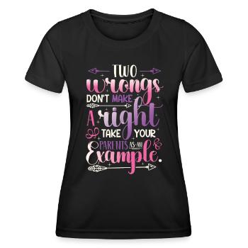 Deux injustices ne font pas un droit. - T-shirt sport Femme - noir - Devant - AI Model Female 172 light (172cm)