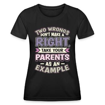 Deux injustices ne font pas un droit. - T-shirt sport Femme - noir - Devant - AI Model Female 172 light (172cm)