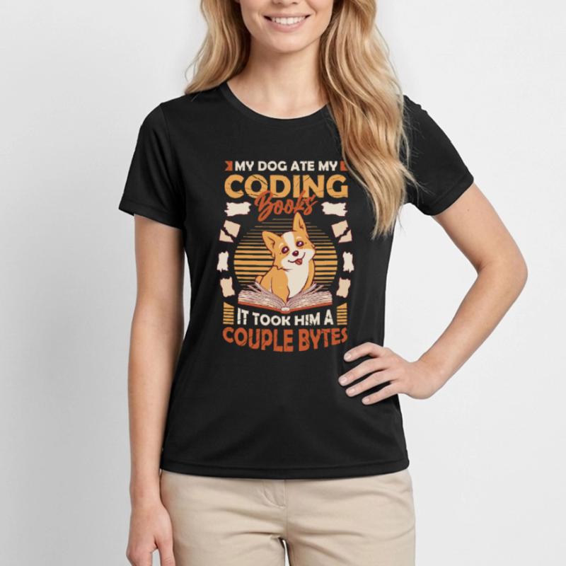Hund Bytes Code Computer Witz Programmierung Frauen Funktions-T-Shirt