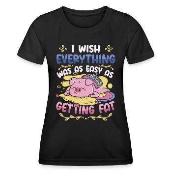 Self-irony overweight in fat - Women's Functional T-Shirt - black - Front - AI Model Female 172 light (172cm)