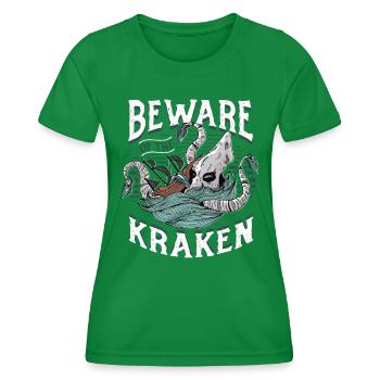 Méfiez-vous du Kraken - T-shirt sport Femme - vert - Devant - AI Model Female 172 dark (172cm)