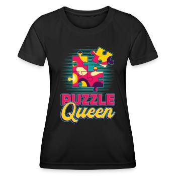 Puzzle Queen, puzzle game - Women's Functional T-Shirt - black - Front - AI Model Female 172 light (172cm)