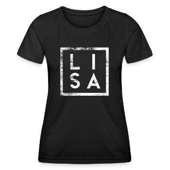 Lisa Minimalismus - Frauen Funktions-T-Shirt - Schwarz - Vorne - AI Model Female 172 light (172cm)