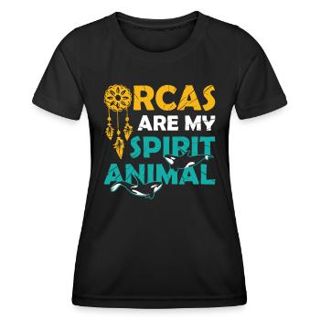 L’orque est mon âme animale, baleine, orque. - T-shirt sport Femme - noir - Devant - AI Model Female 172 light (172cm)
