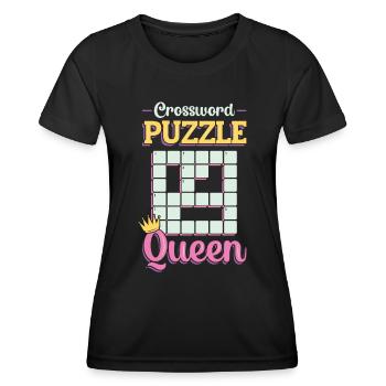 Mots croisés Queen Mots croisés - T-shirt sport Femme - noir - Devant - AI Model Female 172 light (172cm)