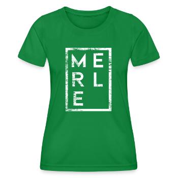 Merle Minimalism - Women's Functional T-Shirt - kelly green - Front - AI Model Female 172 dark (172cm)
