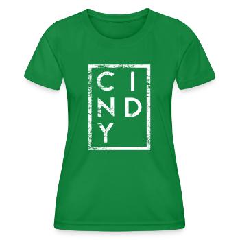 Cindy Minimalism - Women's Functional T-Shirt - kelly green - Front - AI Model Female 172 dark (172cm)