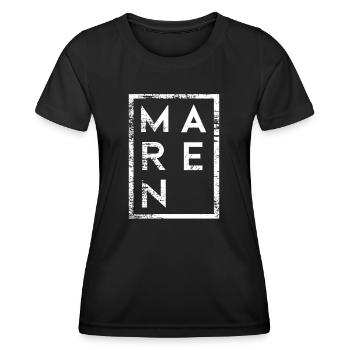 Maren Minimalismus - Frauen Funktions-T-Shirt - Schwarz - Vorne - AI Model Female 172 light (172cm)