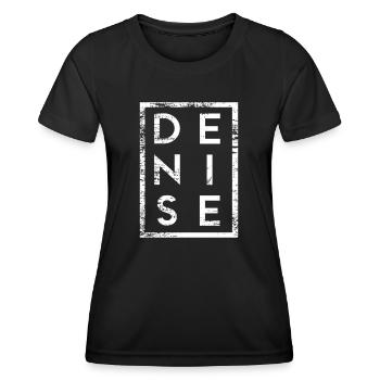 Denise Minimalismus - Frauen Funktions-T-Shirt - Schwarz - Vorne - AI Model Female 172 light (172cm)