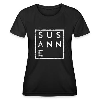 Susanne Minimalismus - Frauen Funktions-T-Shirt - Schwarz - Vorne - AI Model Female 172 light (172cm)