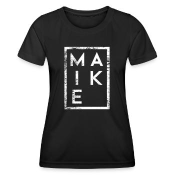 Maike Minimalismus - Frauen Funktions-T-Shirt - Schwarz - Vorne - AI Model Female 172 light (172cm)