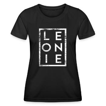 Leonie Minimalismus - Frauen Funktions-T-Shirt - Schwarz - Vorne - AI Model Female 172 light (172cm)