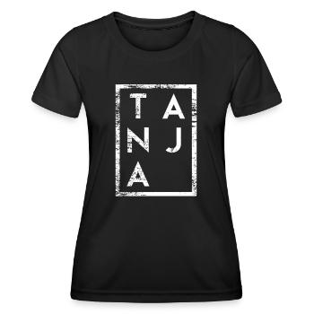 Tanja Minimalisme - T-shirt sport Femme - noir - Devant - AI Model Female 172 light (172cm)
