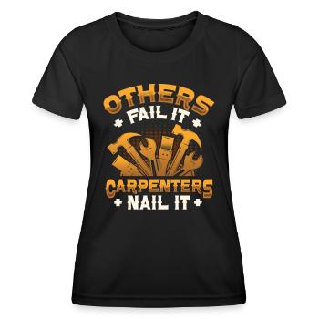 Autre fail, clouage de charpentier, travail du bois - T-shirt sport Femme - noir - Devant - AI Model Female 172 light (172cm)