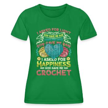 Crochet Lucky Yarns - Women's Functional T-Shirt - kelly green - Front - AI Model Female 172 dark (172cm)