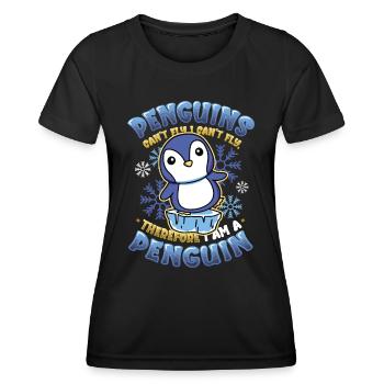 Les pingouins ne peuvent pas voler - T-shirt sport Femme - noir - Devant - AI Model Female 172 light (172cm)